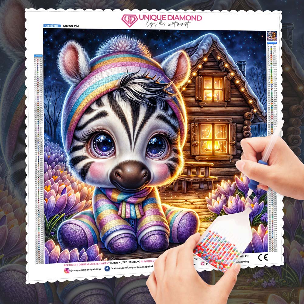 5D Diamond Painting – Zimba im Winterzauber Unique-Diamond