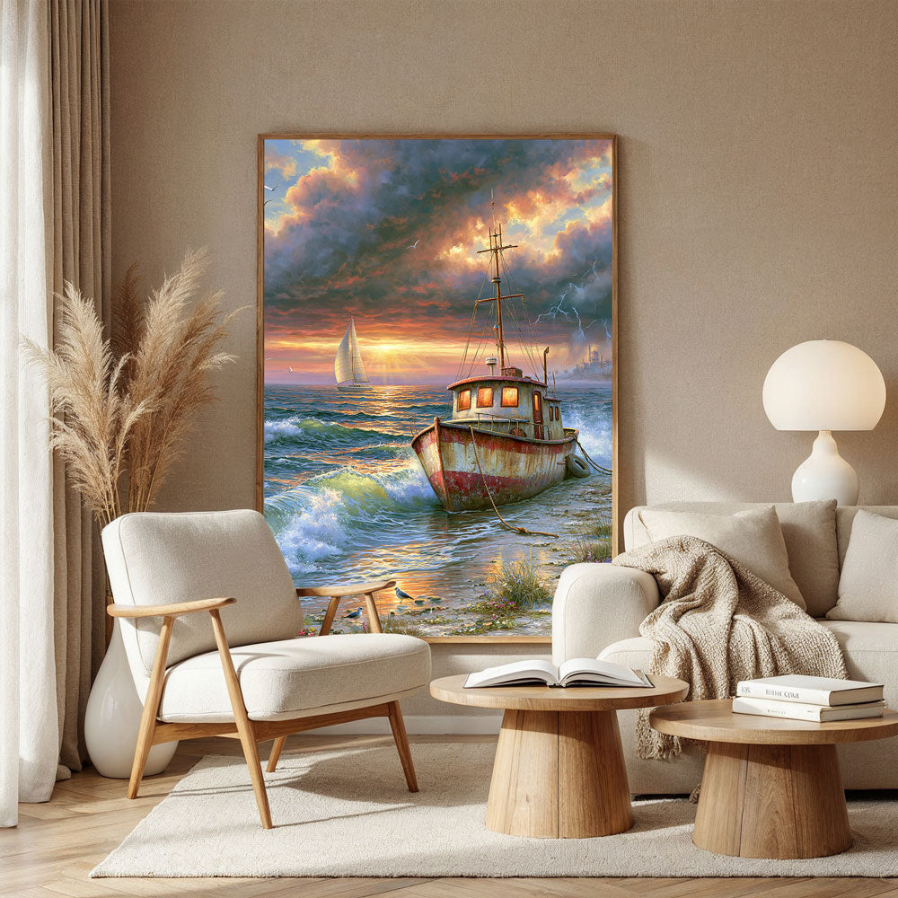 5D Diamond Painting – Zwischen Sturm und Heimkehr