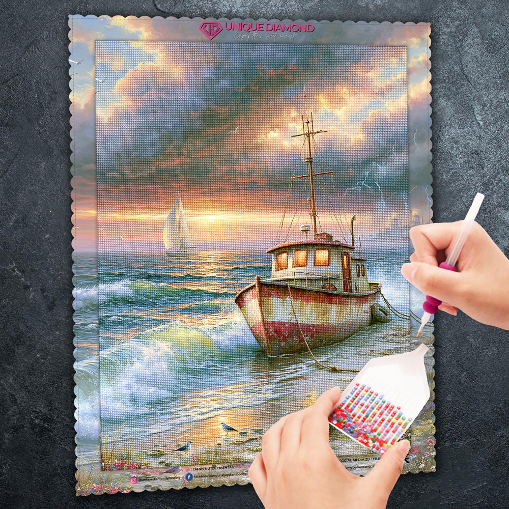 5D Diamond Painting – Zwischen Sturm und Heimkehr