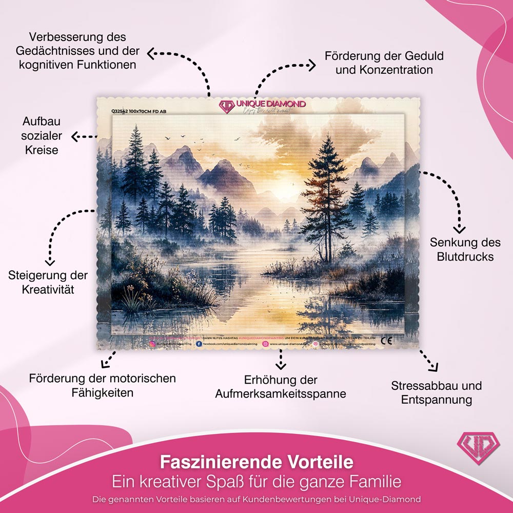 5D Diamond Painting - Morgennebel Unique-Diamond