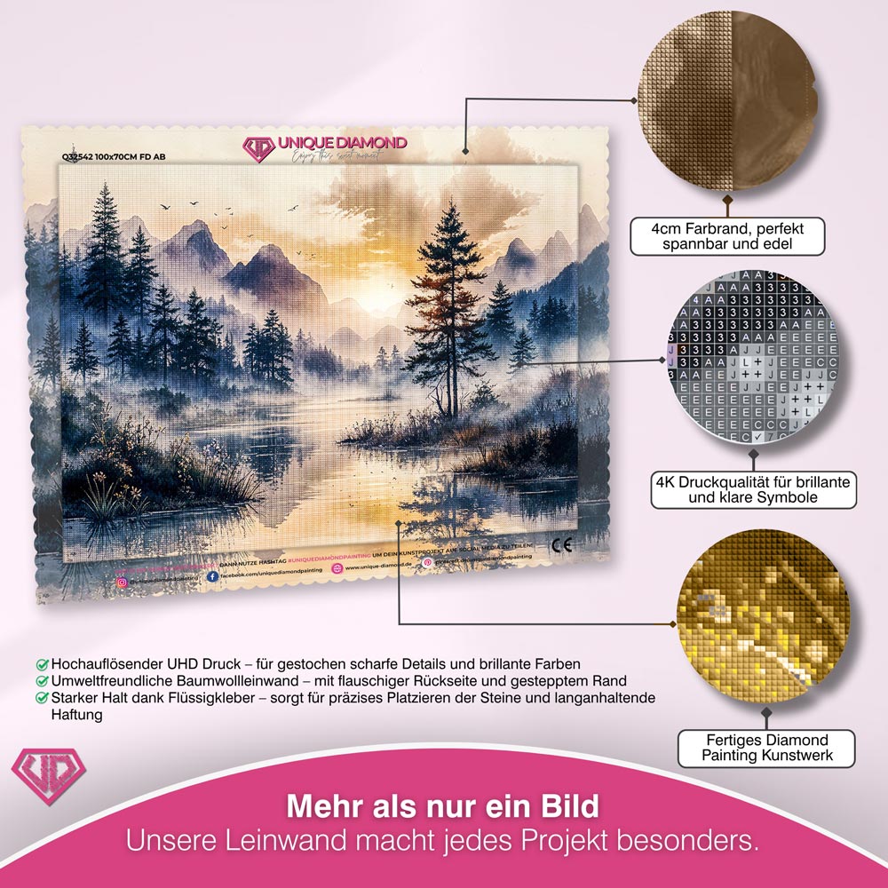 5D Diamond Painting - Morgennebel Unique-Diamond