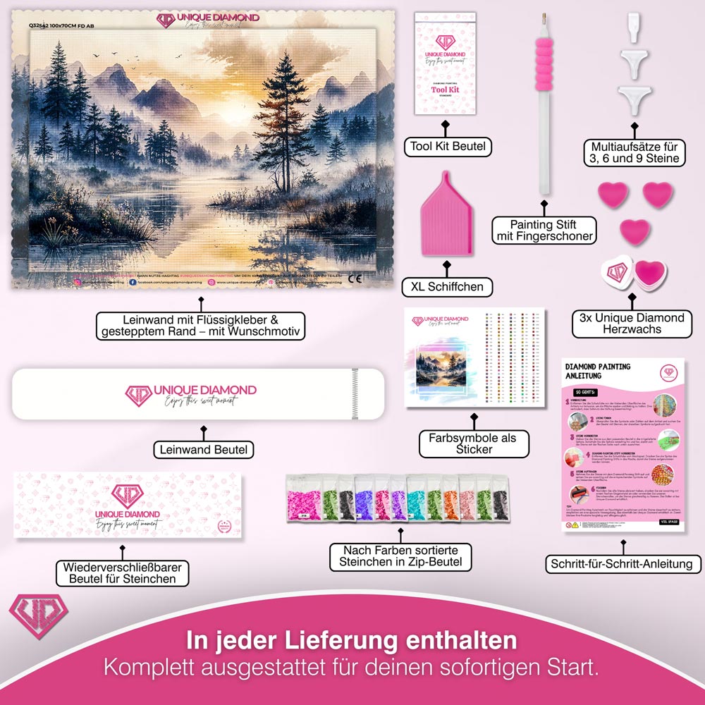 5D Diamond Painting - Morgennebel Unique-Diamond