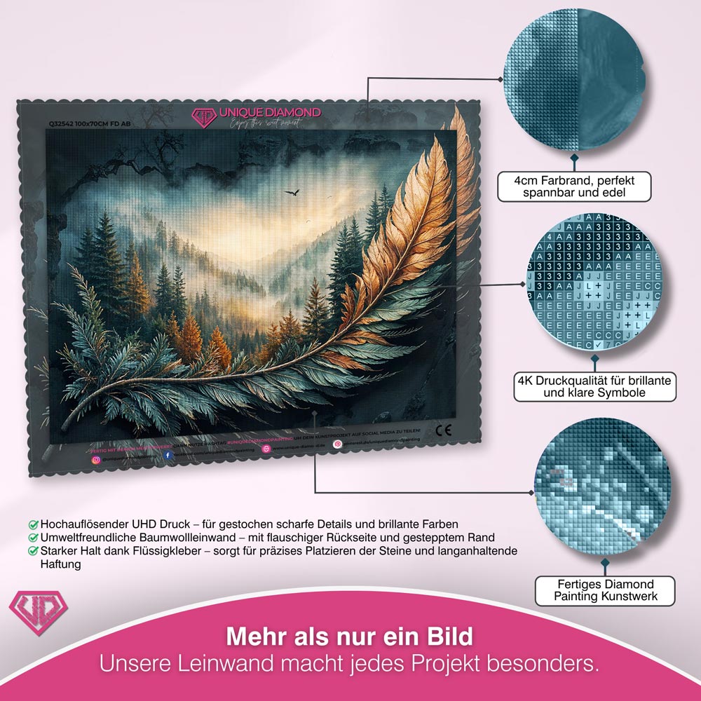 5D Diamond Painting - Mystische Feder Unique-Diamond