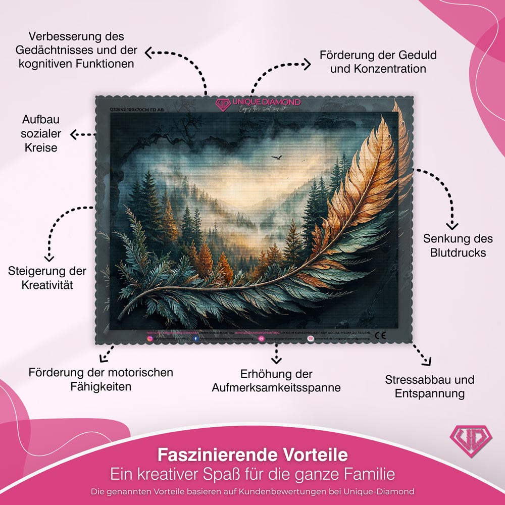 5D Diamond Painting - Mystische Feder Unique-Diamond