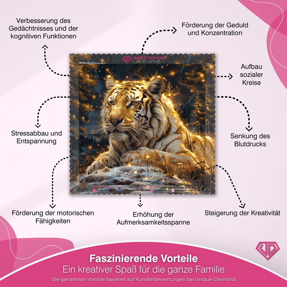 5D Diamond Painting – Tiger im Winterwald Unique-Diamond