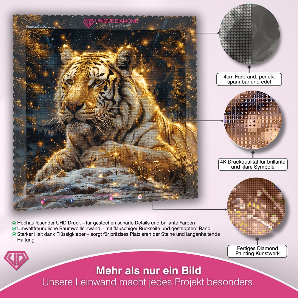5D Diamond Painting – Tiger im Winterwald Unique-Diamond