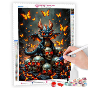 5D Diamond Painting mit AB-Effekt – Baby-Drache der Feuerlande, Unique-Diamond