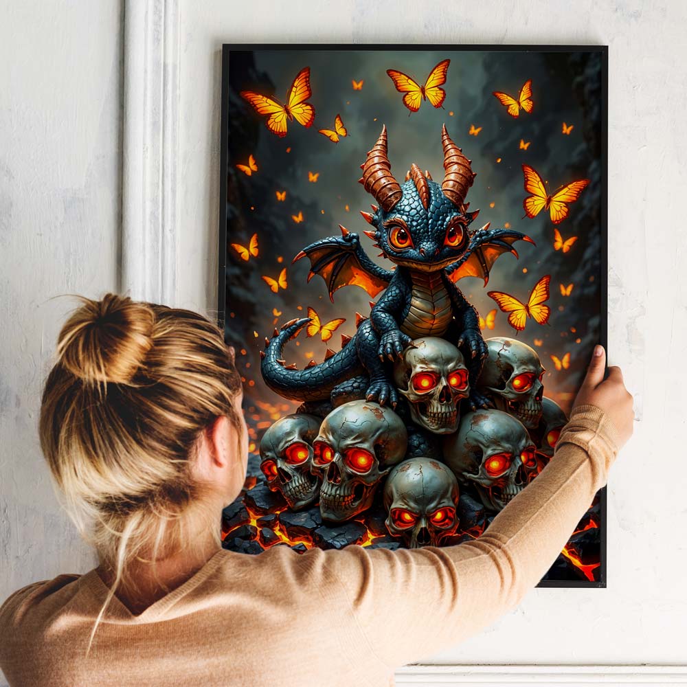 5D Diamond Painting mit AB-Effekt – Baby-Drache der Feuerlande, Unique-Diamond