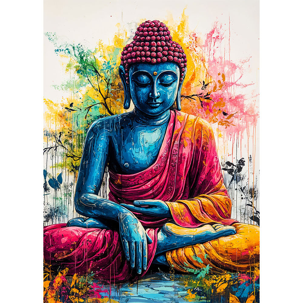 5D Diamond Painting mit AB-Effekt – Buddhas Farbenpracht, Unique-Diamond