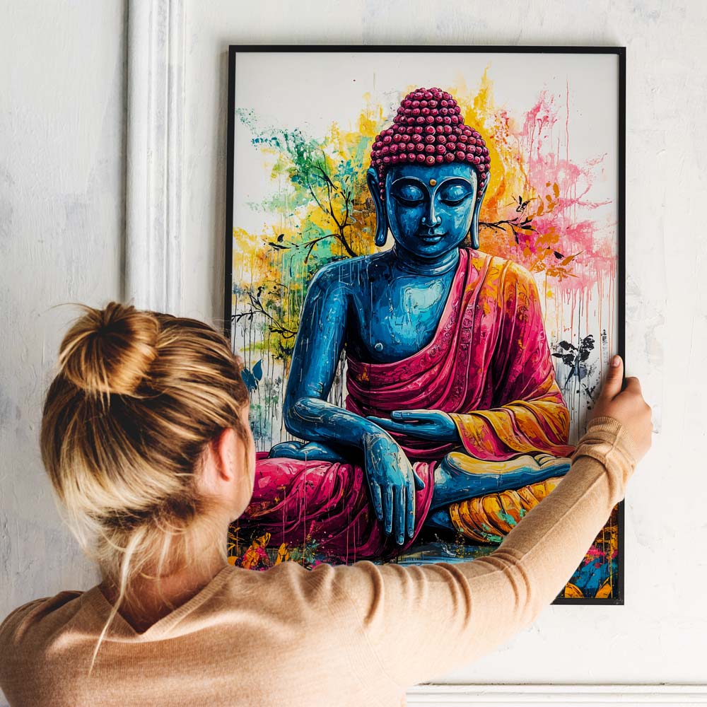 5D Diamond Painting mit AB-Effekt – Buddhas Farbenpracht, Unique-Diamond