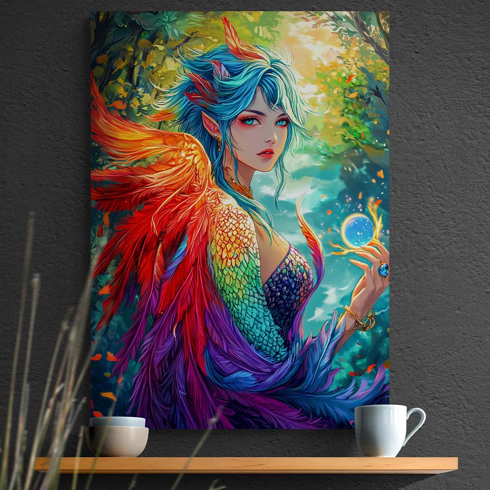 5D Diamond Painting mit AB-Effekt – Celestias Flügelzauber mit 100 Farben, Unique-Diamond