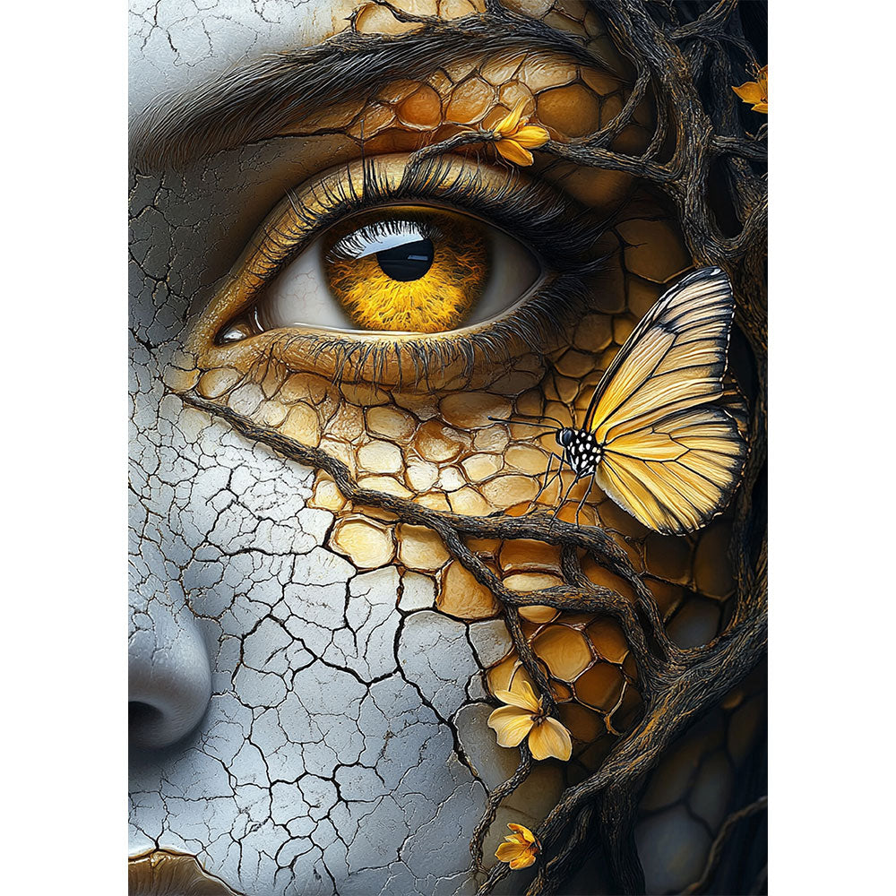 5D Diamond Painting mit AB-Effekt – Das Auge der Natur, Unique-Diamond