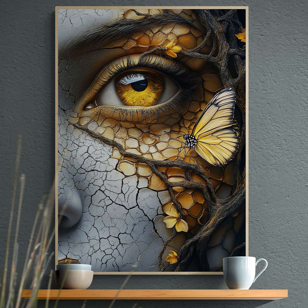 5D Diamond Painting mit AB-Effekt – Das Auge der Natur, Unique-Diamond