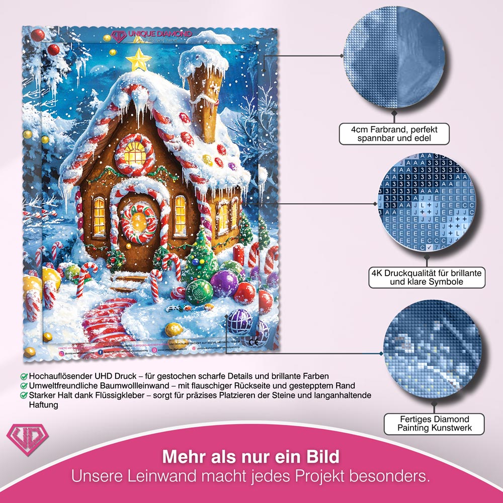 5D Diamond Painting – Das Lebkuchenhaus Unique-Diamond