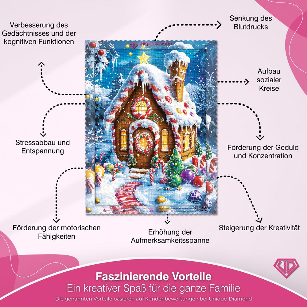 5D Diamond Painting – Das Lebkuchenhaus Unique-Diamond