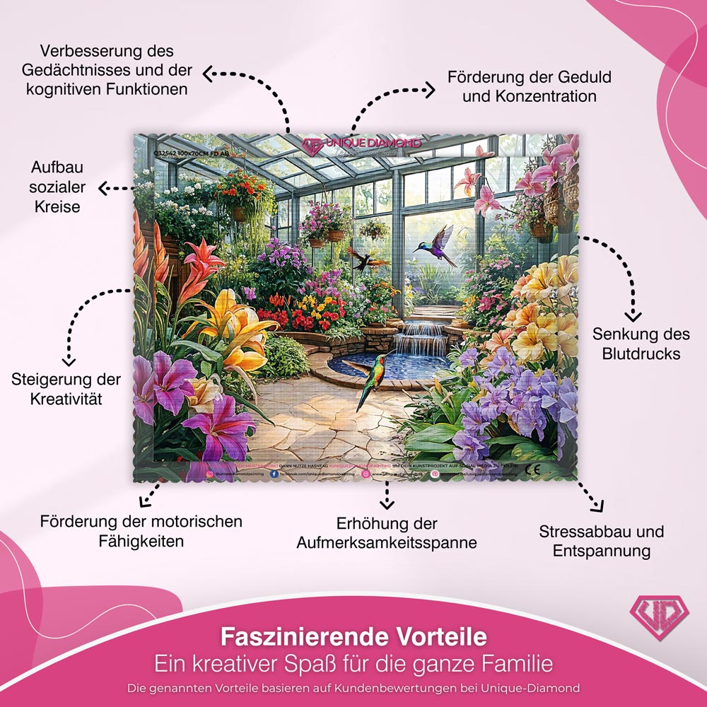 5D Diamond Painting – Das Paradies des Kolibris Unique-Diamond