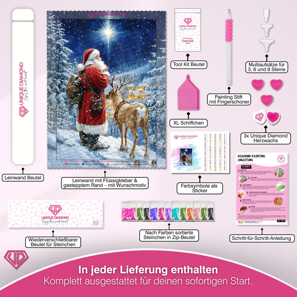 5D Diamond Painting – Der Weihnachtsstern Unique-Diamond