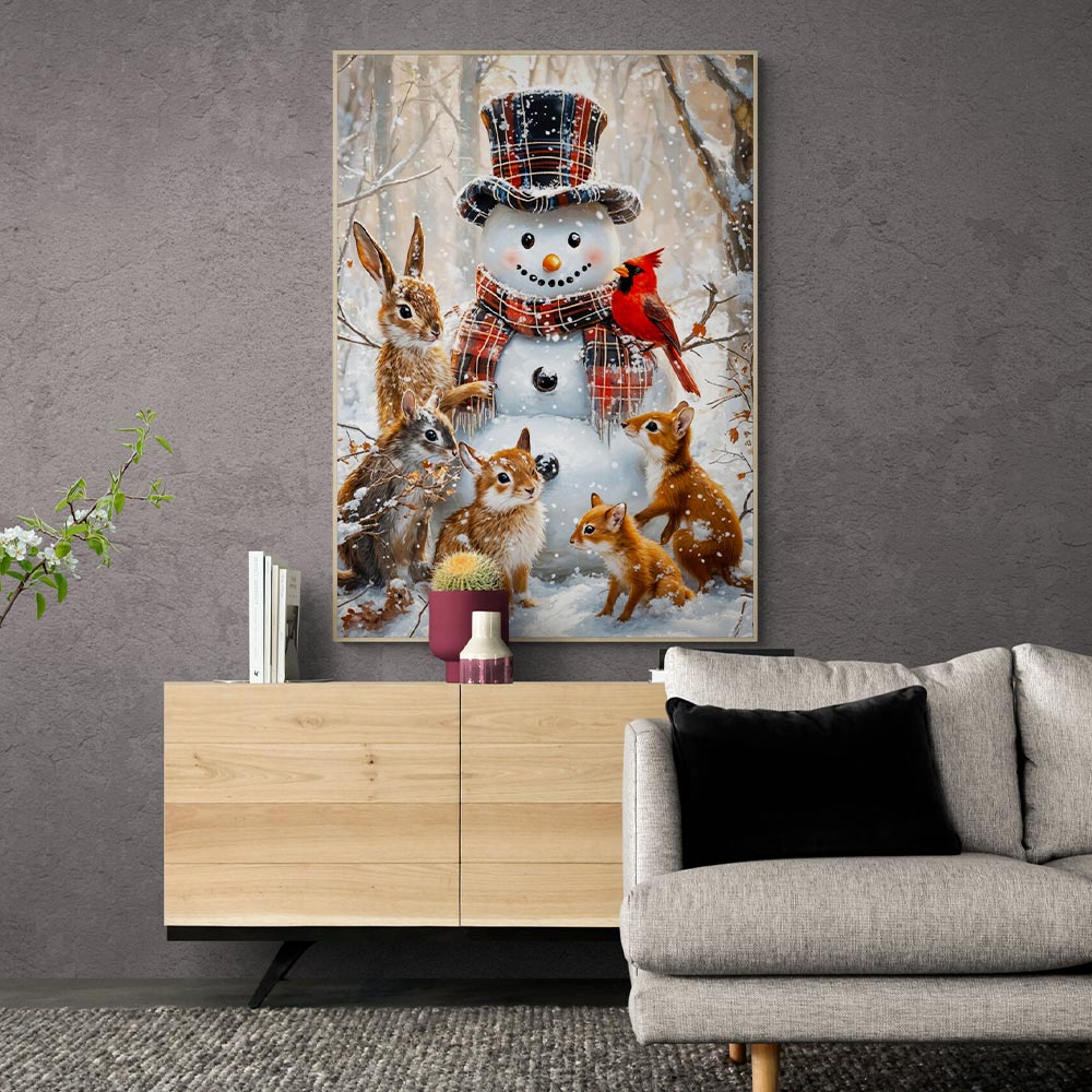 5D Diamond Painting mit AB-Effekt – Der Winterfreund, Unique-Diamond