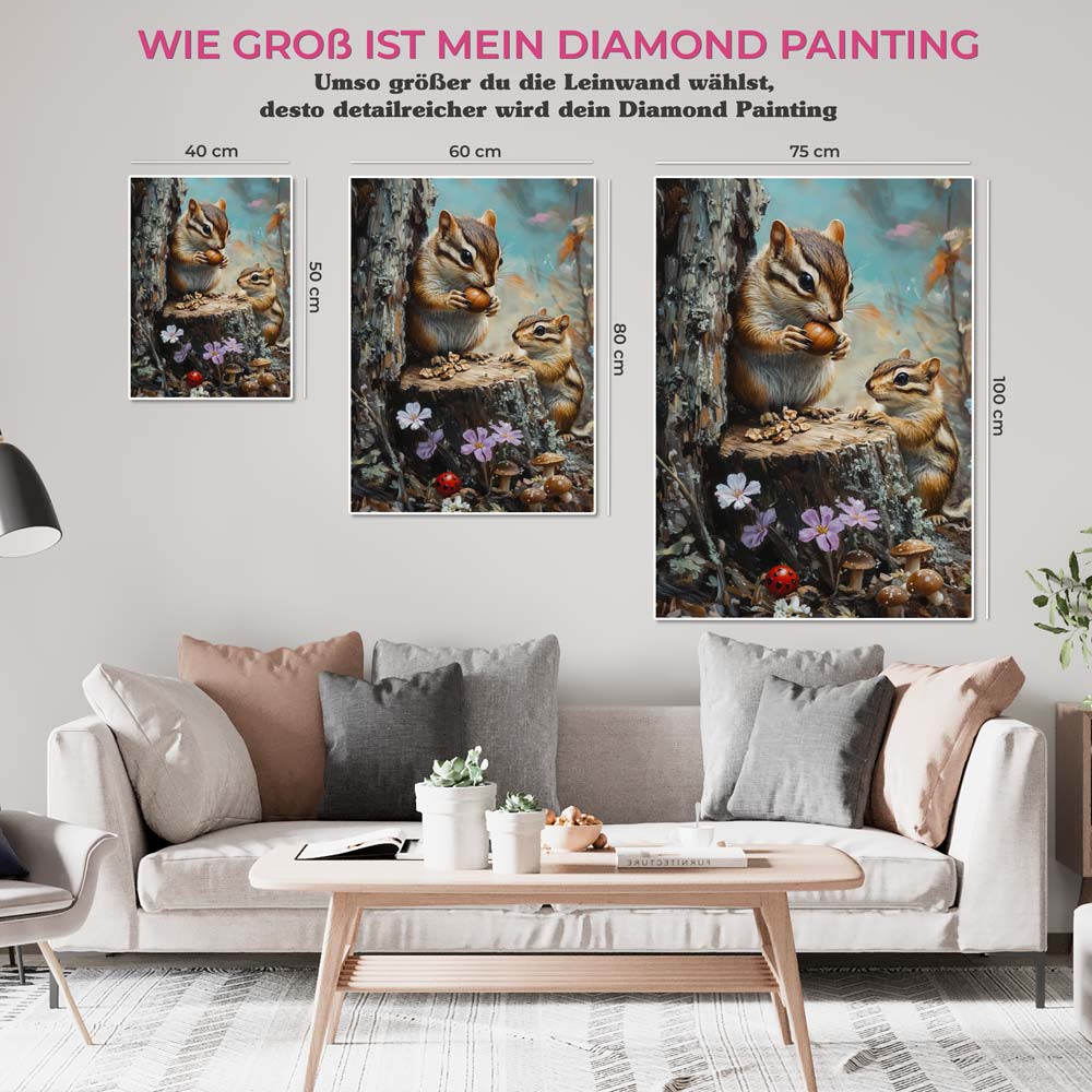 5D Diamond Painting mit AB-Effekt – Die Waldfreunde, Unique-Diamond