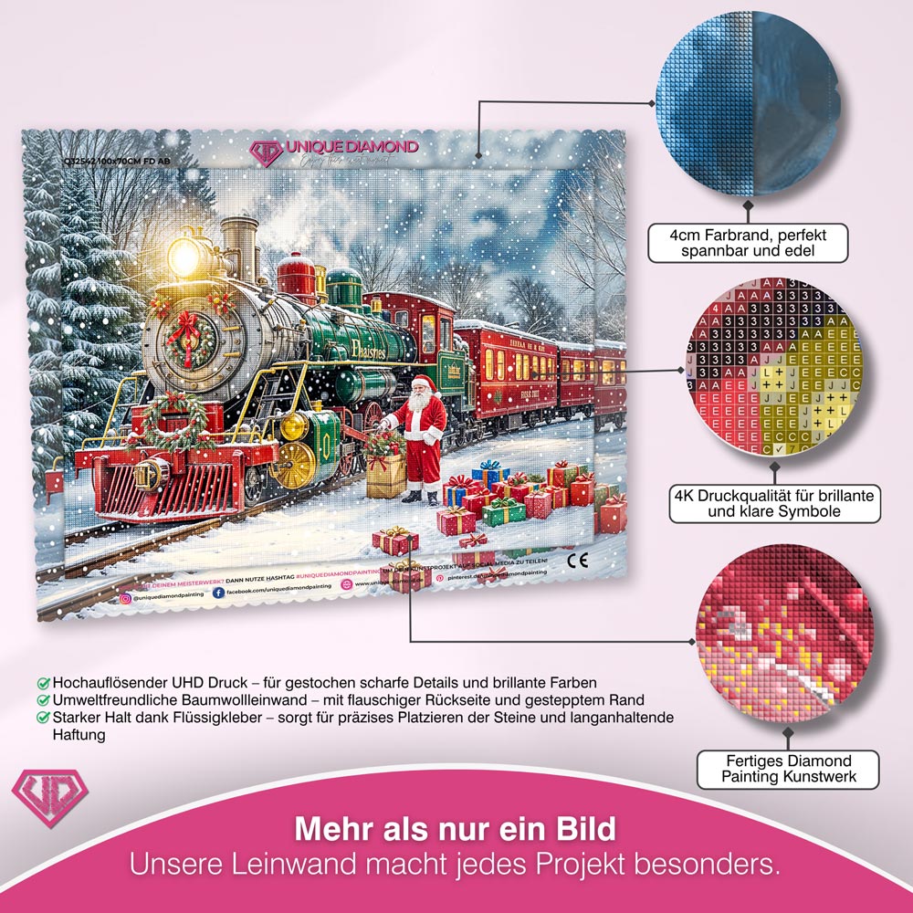 5D Diamond Painting – Die Weihnachtsbahn Unique-Diamond
