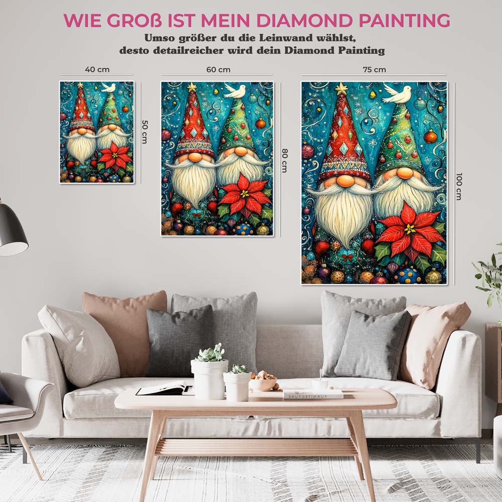 5D Diamond Painting mit AB-Effekt – Die Weihnachtswichtel, Unique-Diamond