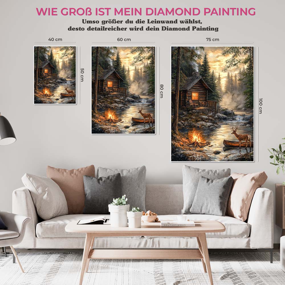 5D Diamond Painting mit AB-Effekt – Die stille Zuflucht, Unique-Diamond