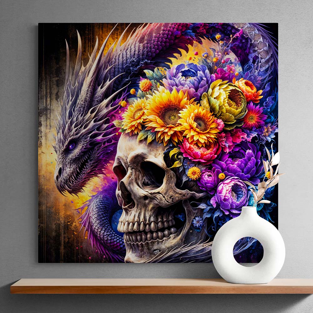 5D Diamond Painting mit AB-Effekt – Drachenblüte, Unique-Diamond