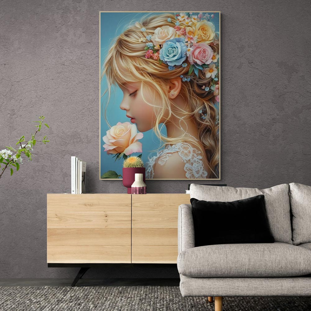 5D Diamond Painting mit AB-Effekt – Elysas Blumenpoesie, Unique-Diamond