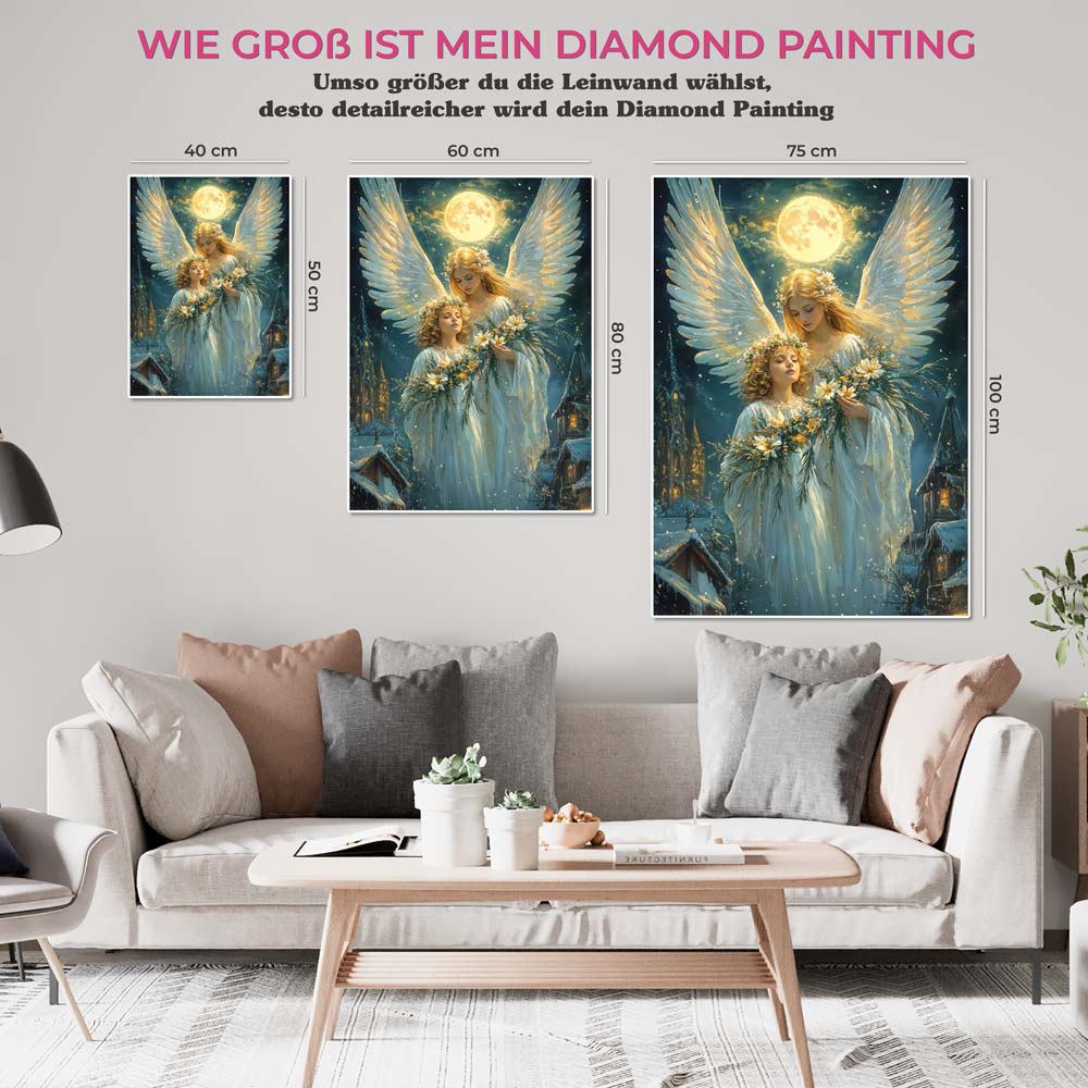 5D Diamond Painting mit AB Effekt – Engel des Lichts, Unique-Diamond-