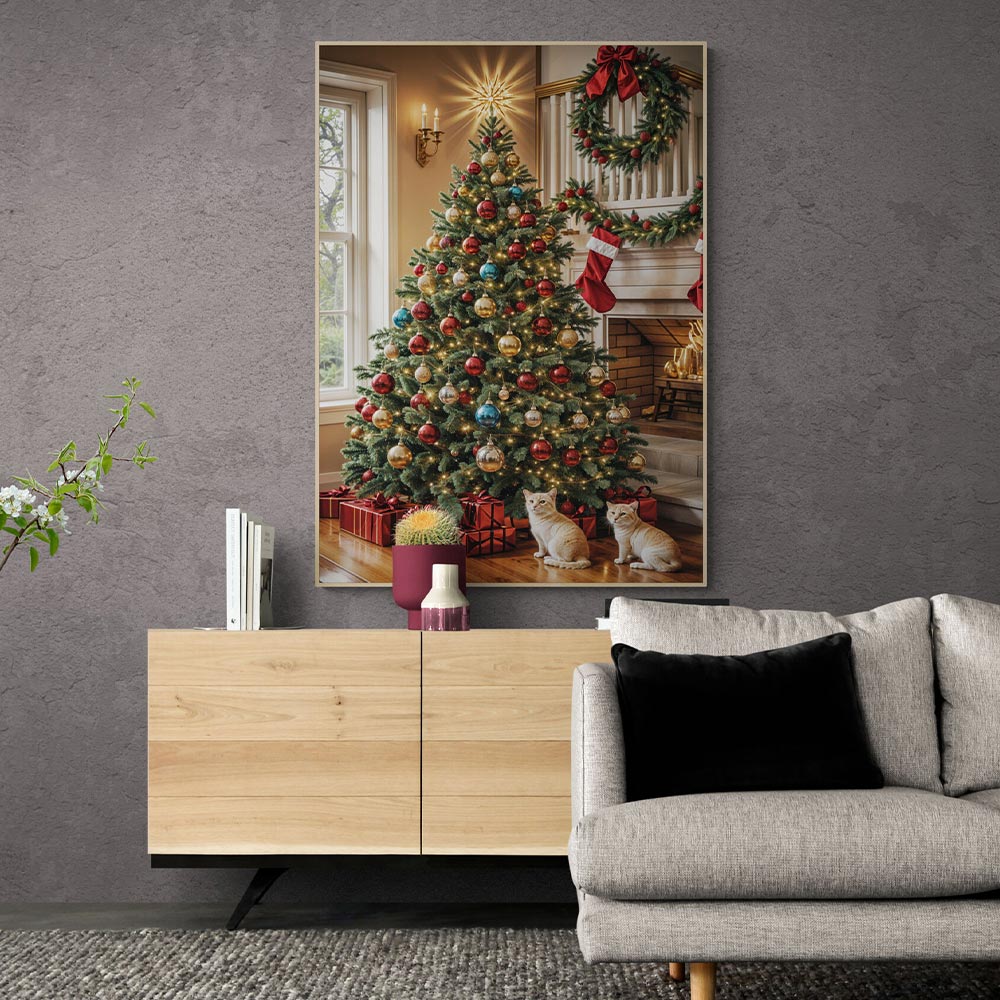 5D Diamond Painting mit AB-Effekt – Festliche Weihnachtsstimmung, Unique-Diamond