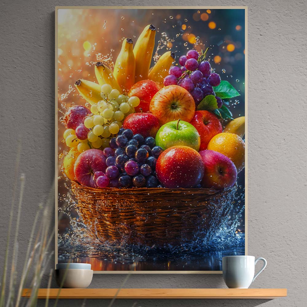 5D Diamond Painting mit AB-Effekt – Früchtepracht mit 100 Farben, Unique-Diamond