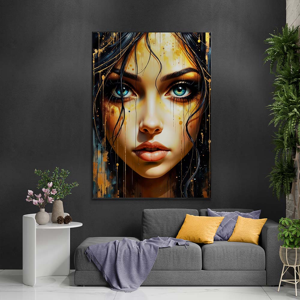 5D Diamond Painting mit AB-Effekt – Goldene Vision, Unique-Diamond