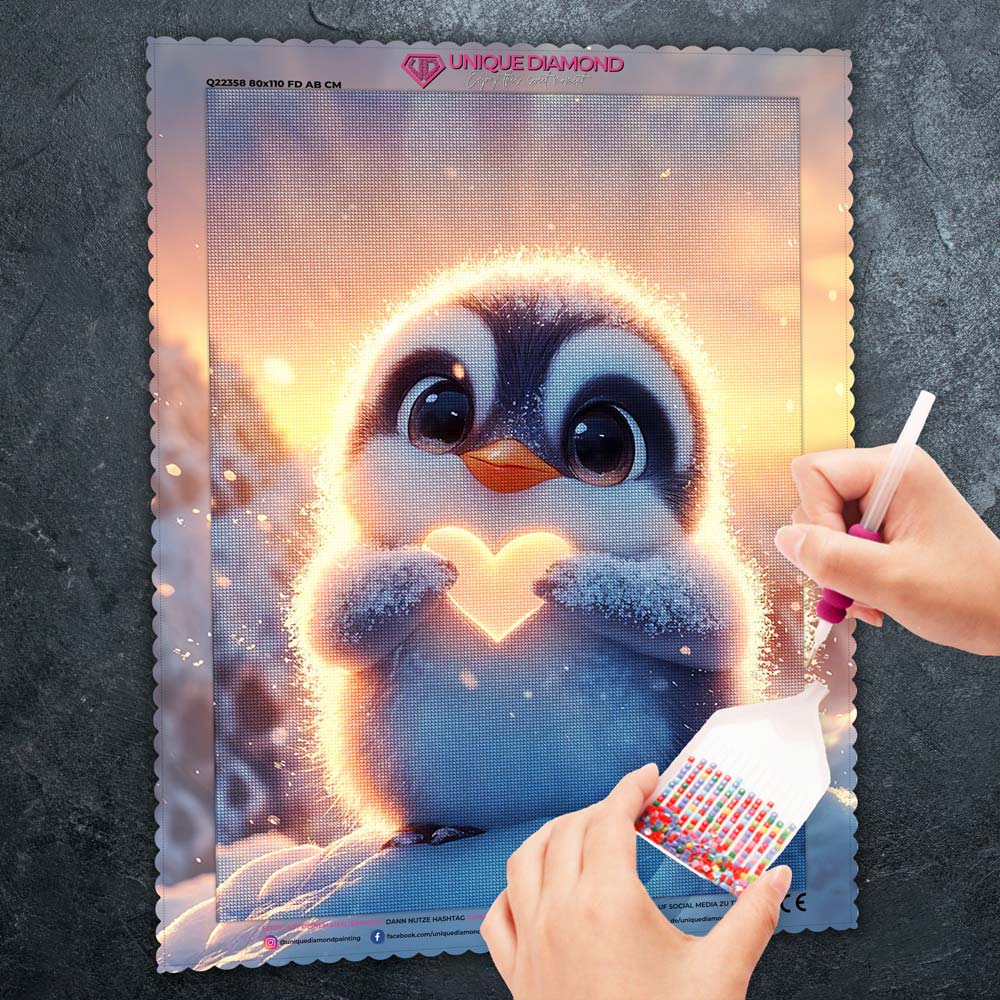 5D Diamond Painting – Herz des Pinguins Unique-Diamond