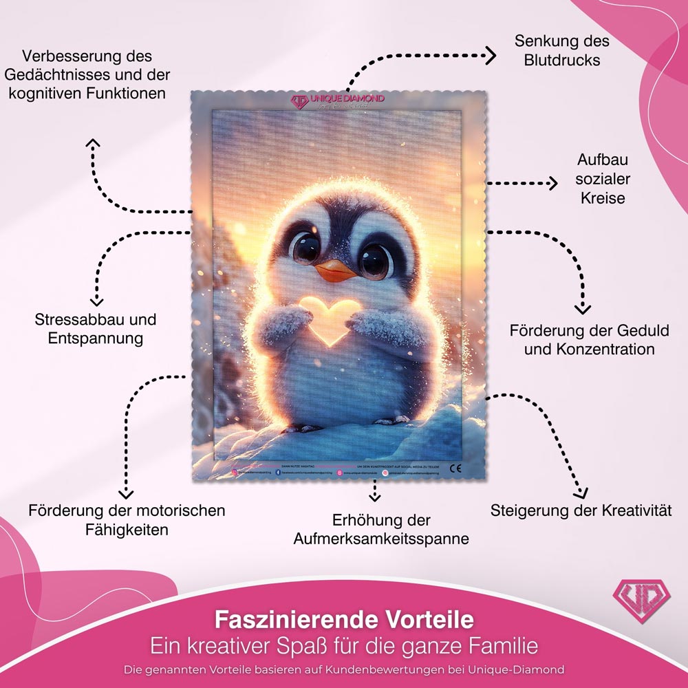 5D Diamond Painting – Herz des Pinguins Unique-Diamond