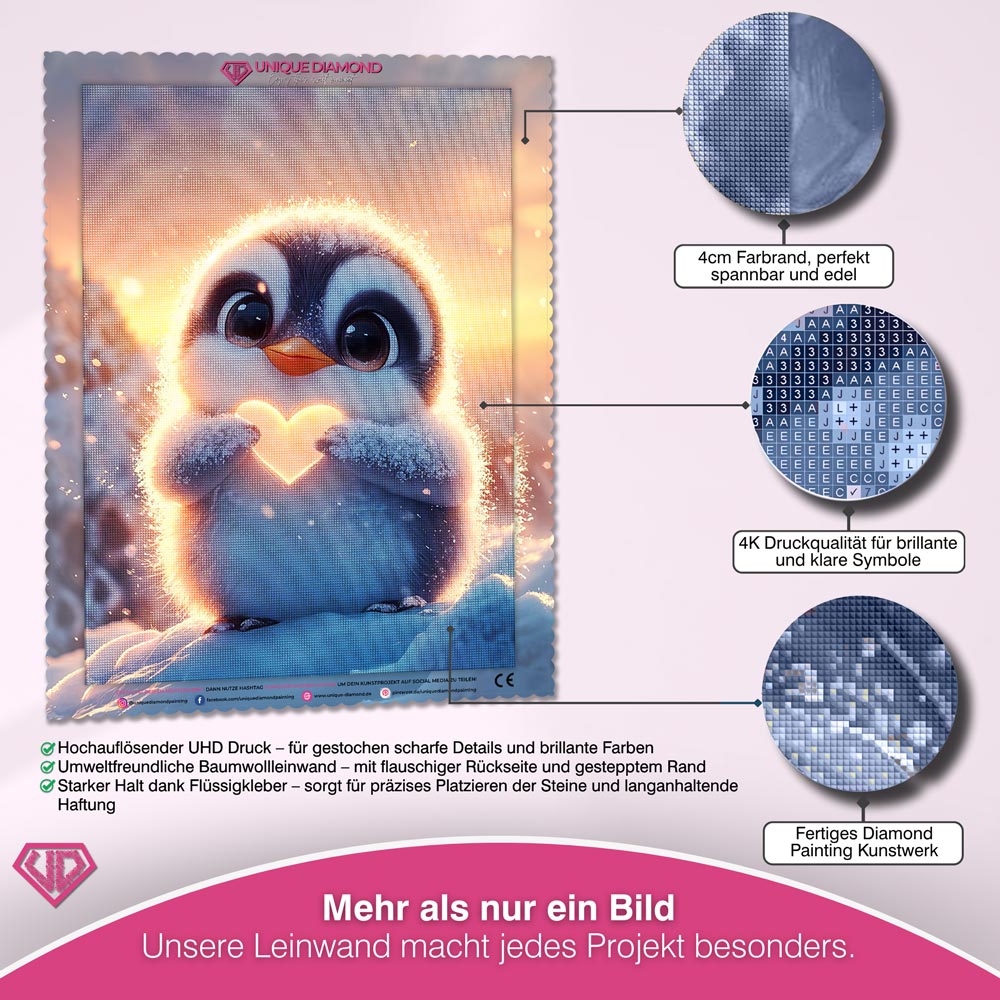 5D Diamond Painting – Herz des Pinguins Unique-Diamond