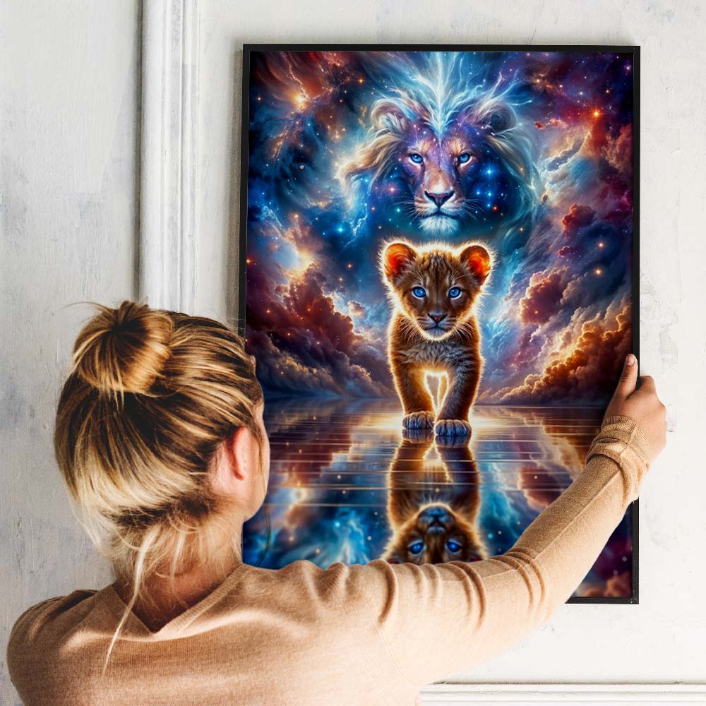 5D Diamond Painting – Himmlischer Löwenmut Unique-Diamond