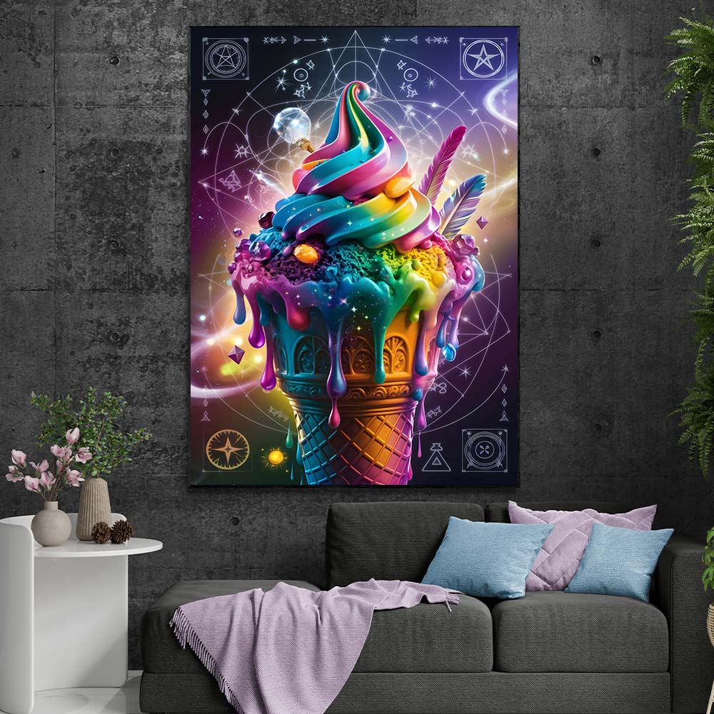 5D Diamond Painting mit AB-Effekt – Kosmische Eiscreme mit 100 Farben, Unique-Diamond