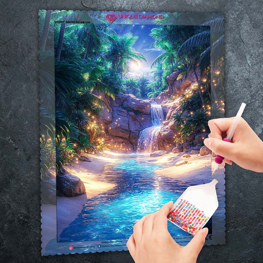 5D Diamond Painting – Magische Tropenoase Unique-Diamond
