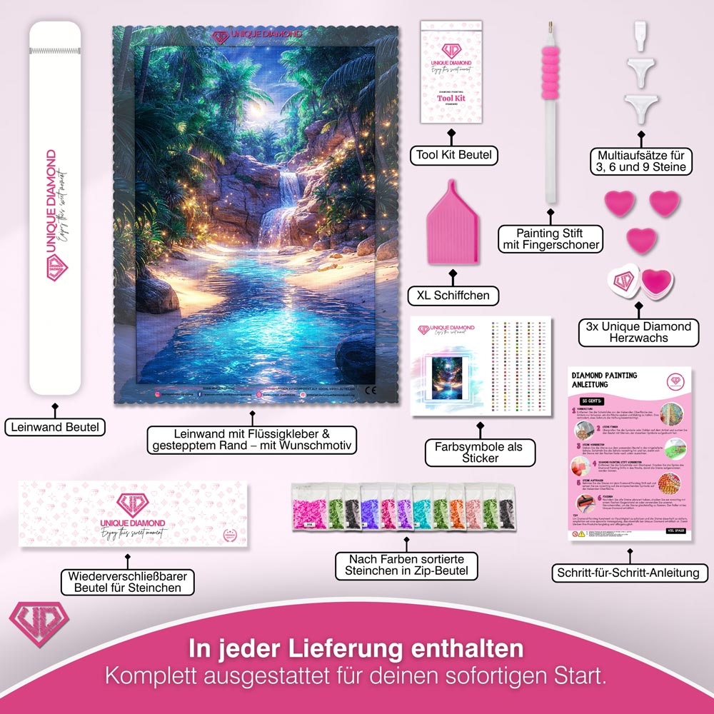 5D Diamond Painting – Magische Tropenoase Unique-Diamond