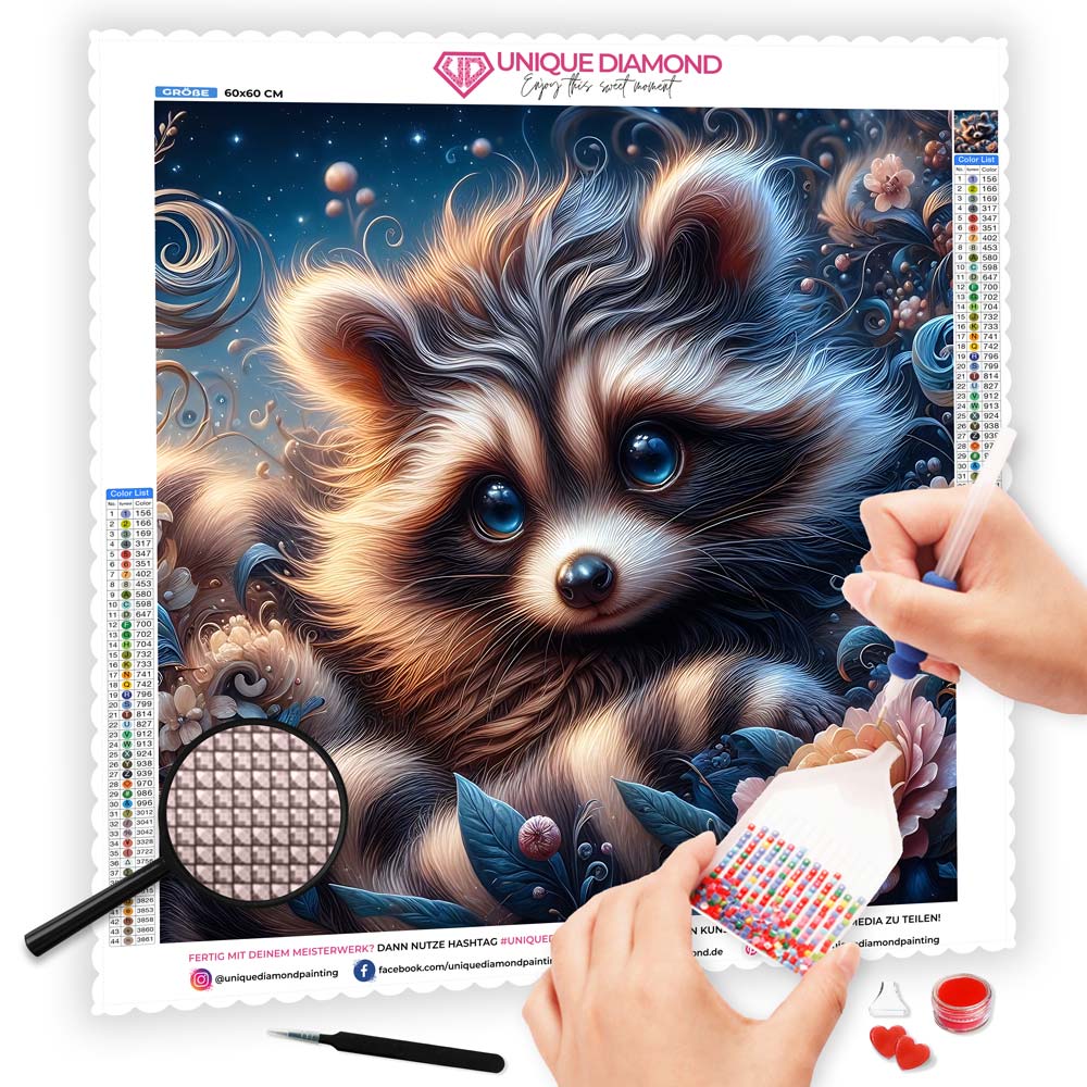 5D Diamond Painting mit AB-Effekt – Mondscheinträumer mit 100 Farben, Unique-Diamond