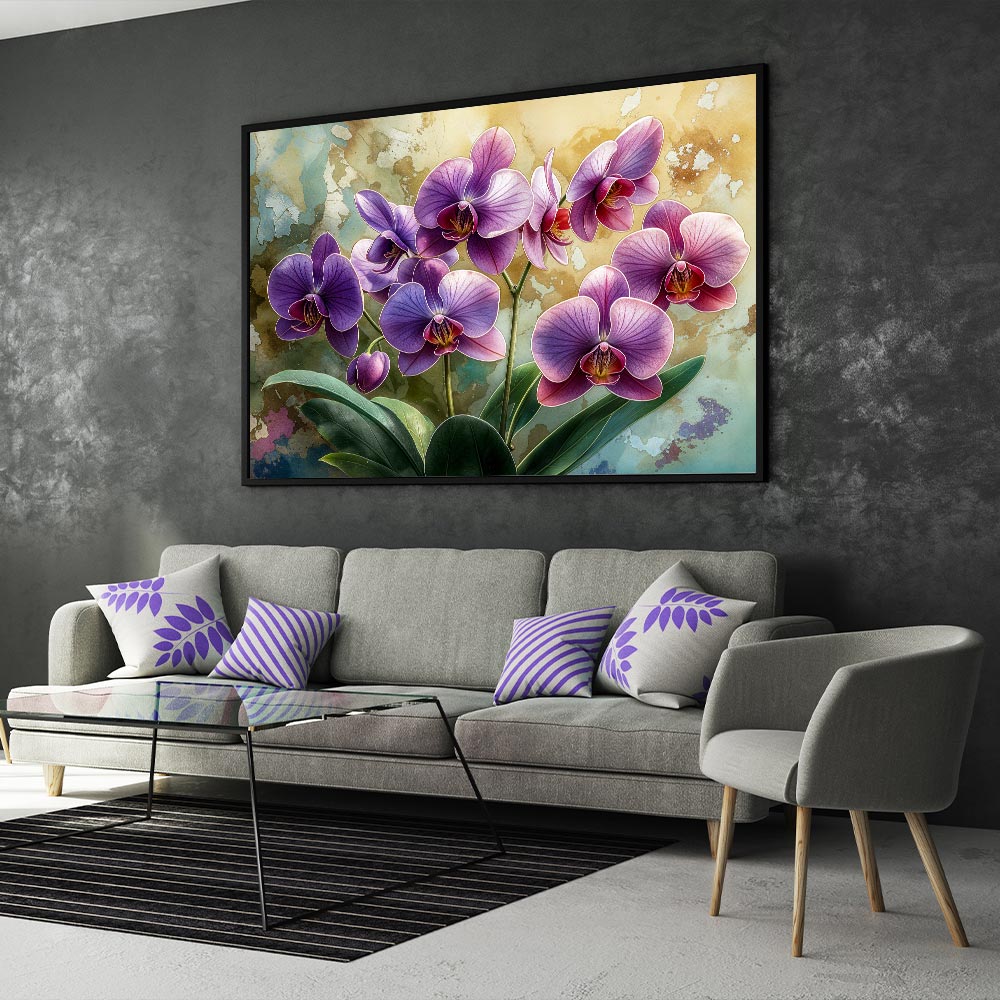 5D Diamond Painting mit AB Effekt – Orchideenpracht, Unique-Diamond