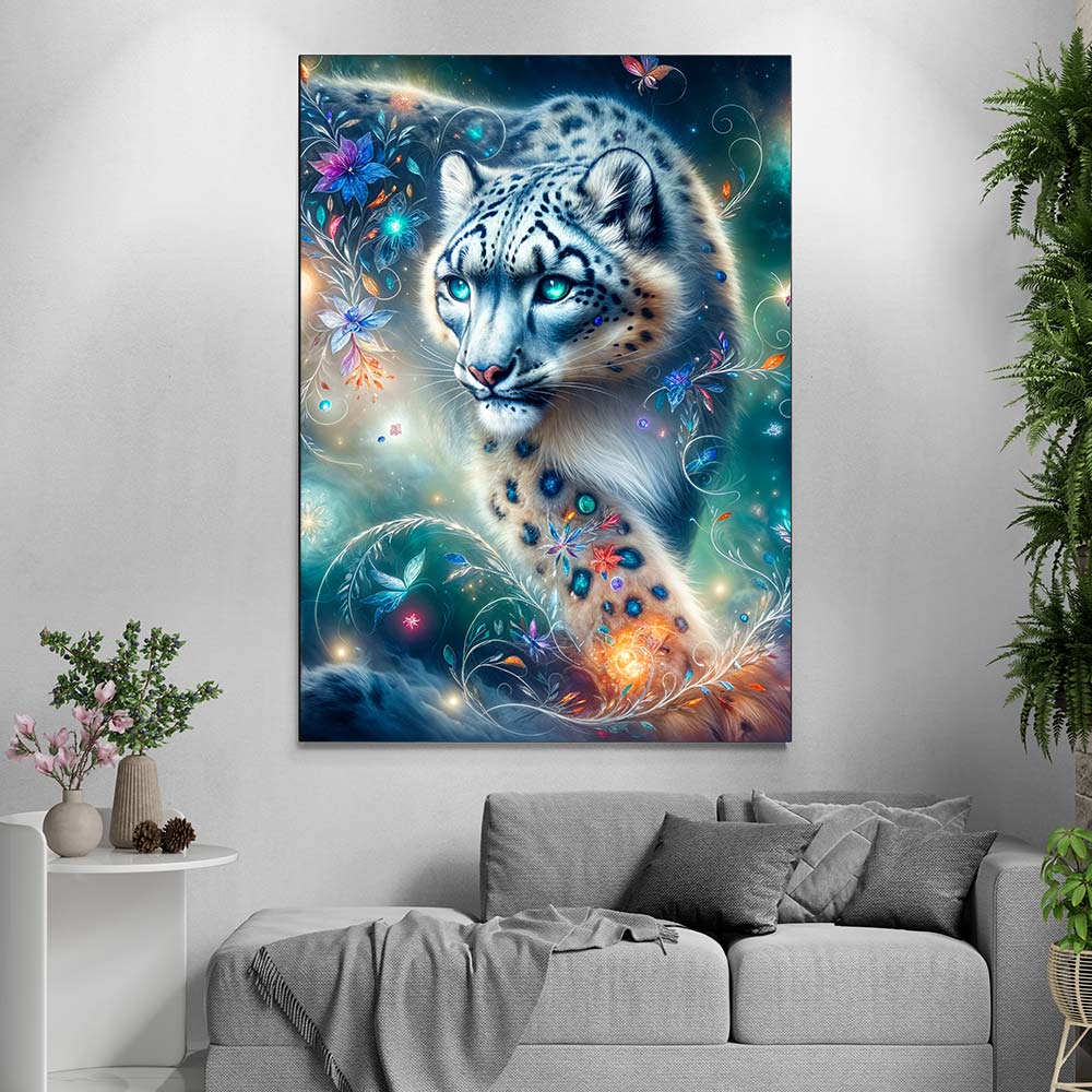 5D Diamond Painting mit AB-Effekt – Sternenleopard, Unique-Diamond