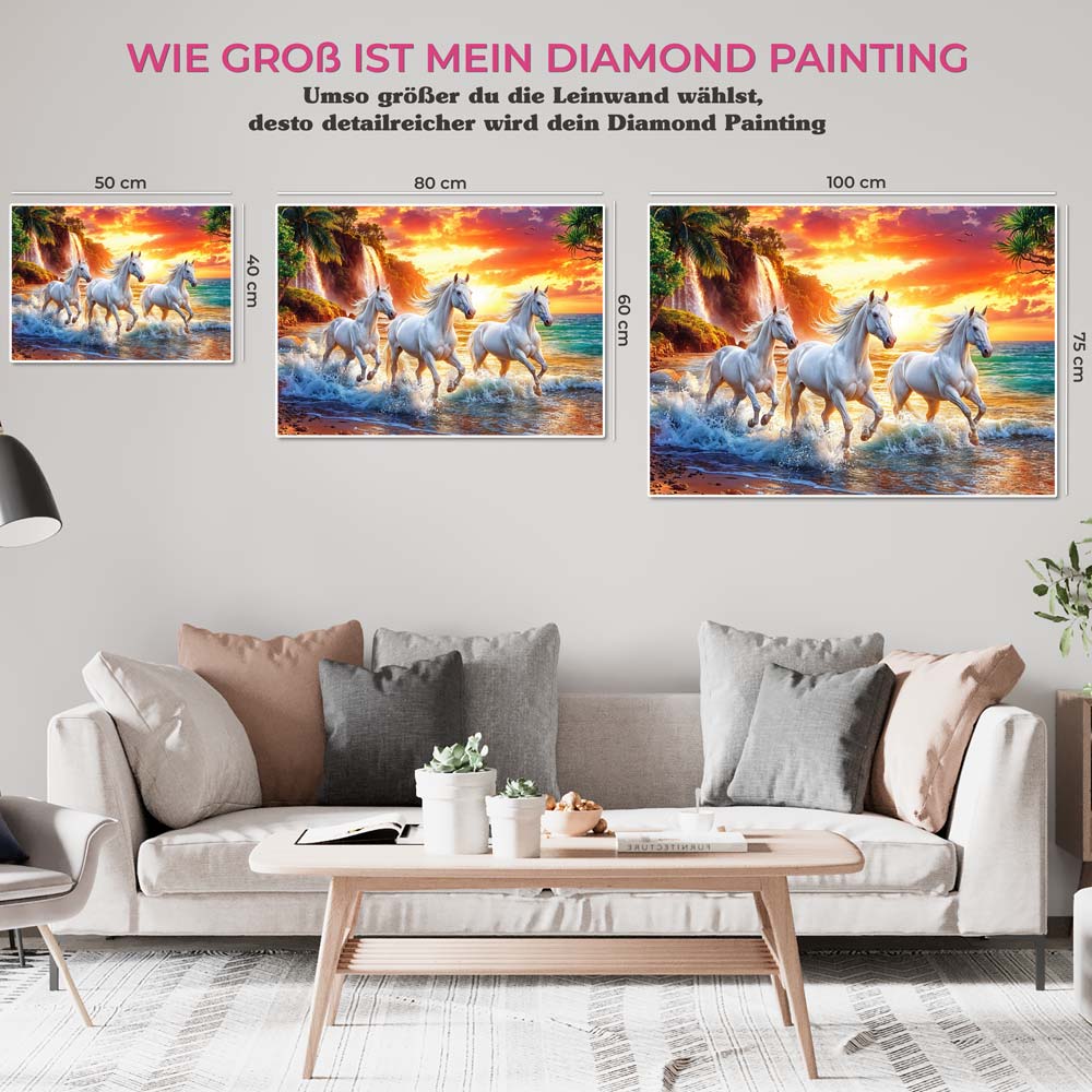 5D Diamond Painting mit AB-Effekt – Wasserfall-Galopp, Unique-Diamond