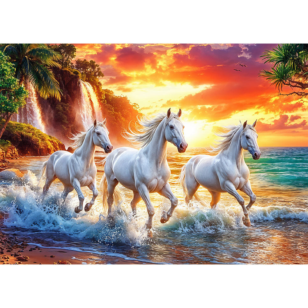 5D Diamond Painting mit AB-Effekt – Wasserfall-Galopp, Unique-Diamond