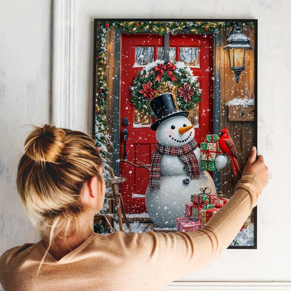 5D Diamond Painting mit AB Effekt – Winterfreude Schneemann, Unique-Diamond