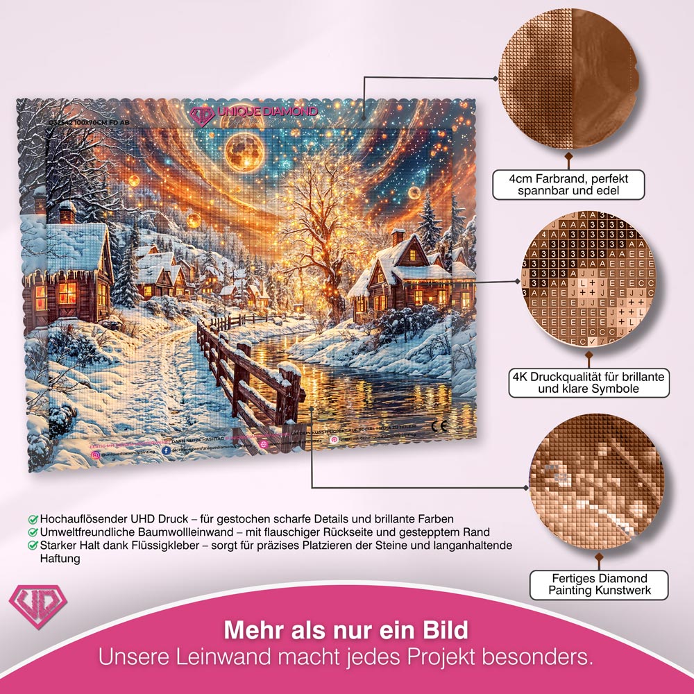 5D Diamond Painting – Winterliche Abendruhe Unique-Diamond