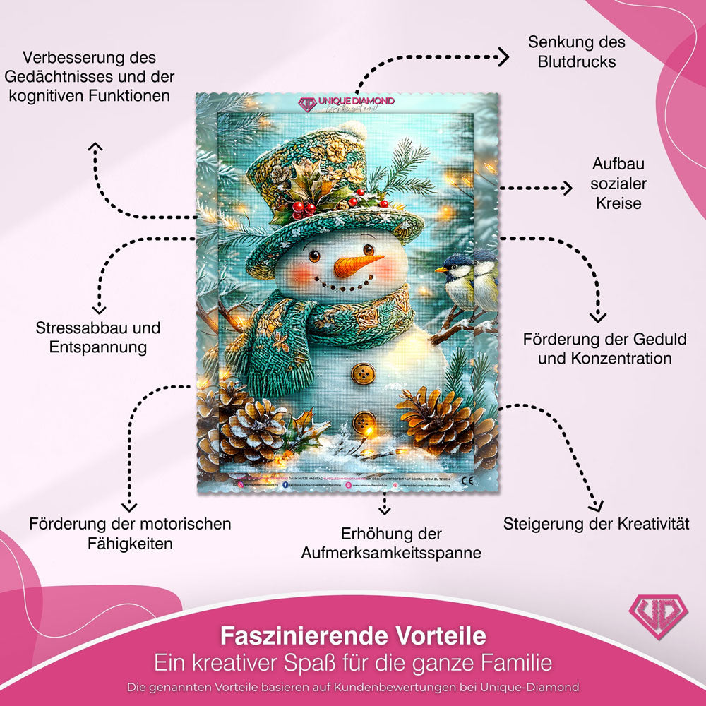 5D Diamond Painting – Winterzauber-Schneemann Unique-Diamond