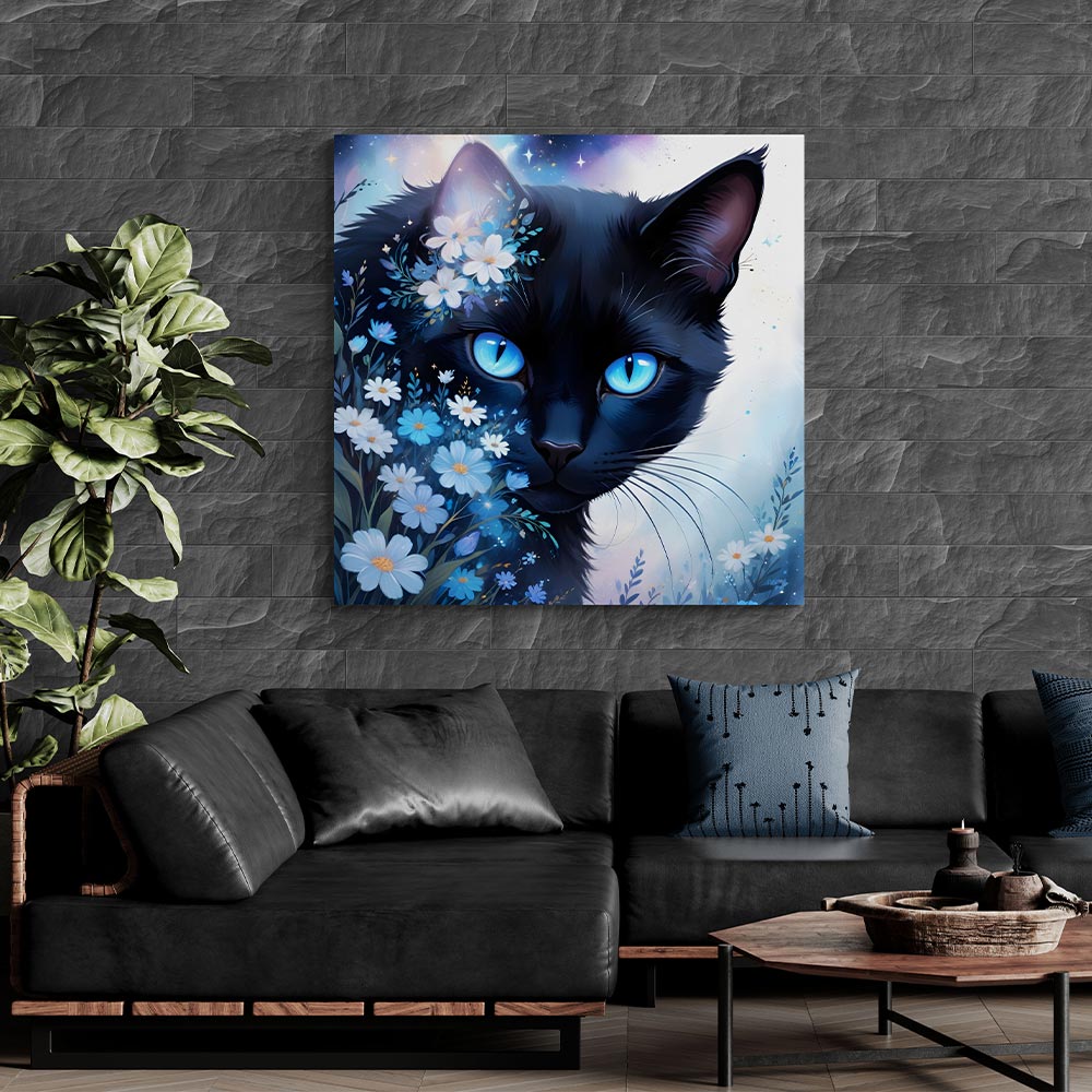 5D Diamond Painting AB Steine Schwarze Katze, Unique-Diamond