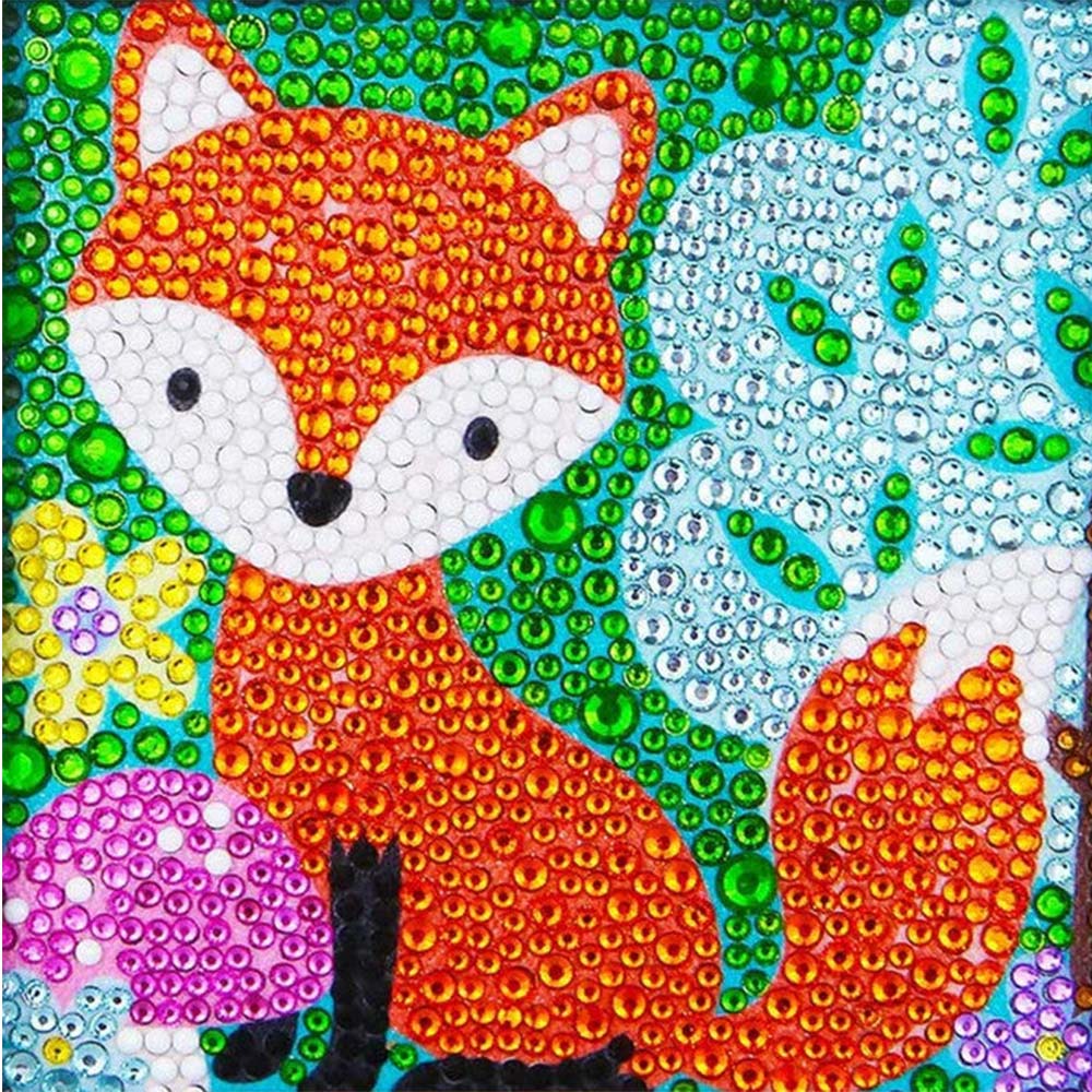 5D Diamond Painting Fuchs mit Strasssteinchen, Unique-Diamond