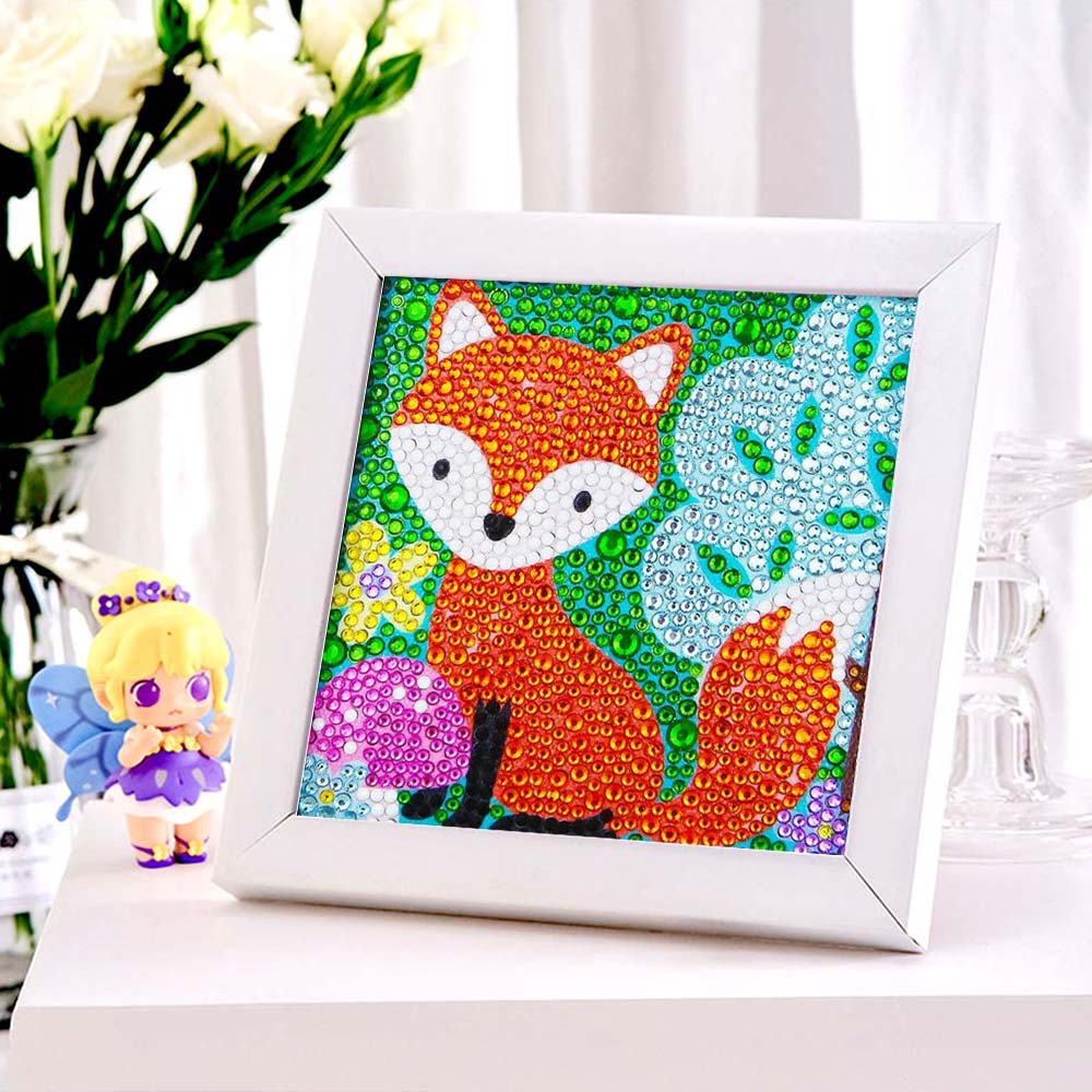 5D Diamond Painting Fuchs mit Strasssteinchen, Unique-Diamond